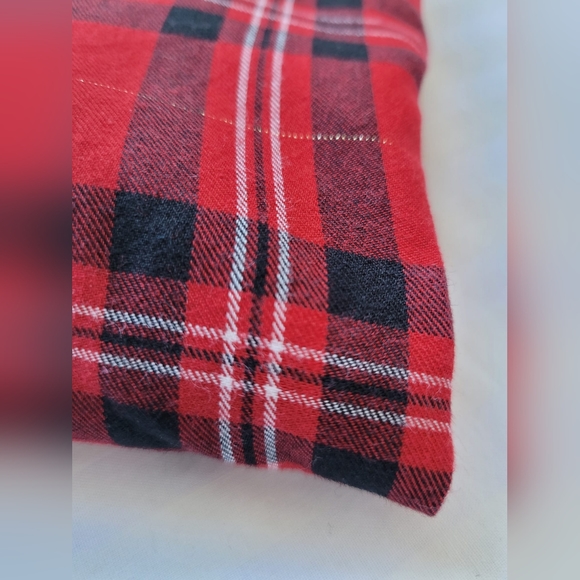 Talbots Women's Plaid Red Metallic Shirt Cotton Button Up, Medium. - Picture 12 of 13